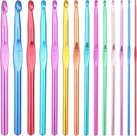 HäKelnadel Set, 14 StüCk Crochet Hooks, Multicolor Aluminium Stricknadeln, M
