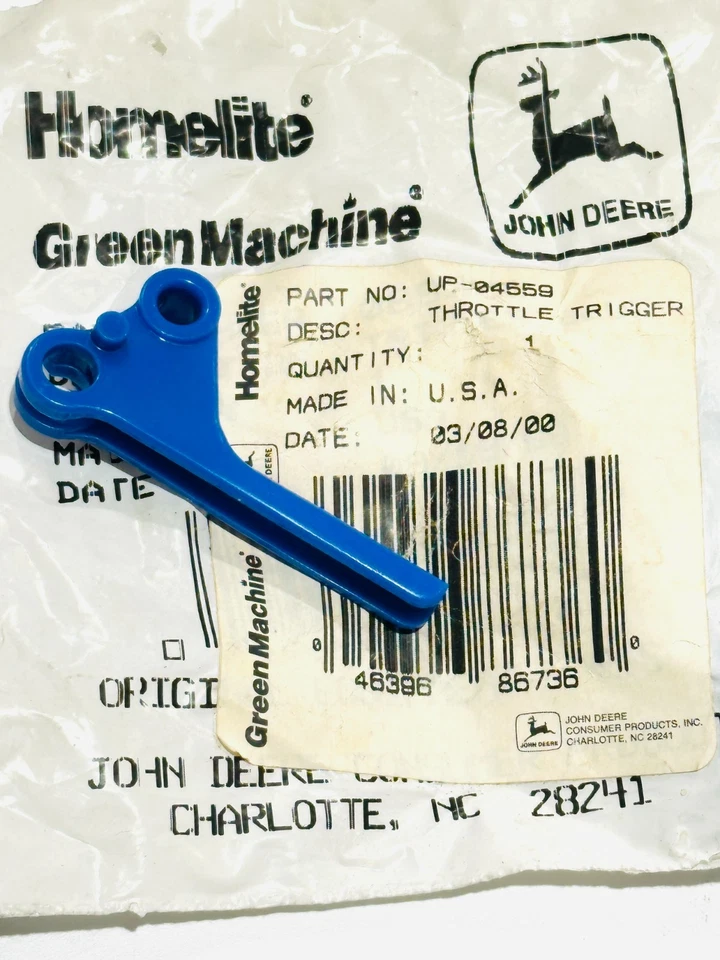 HOMELITE THROTTLE TRIGGER LEVER UP-04558 ST155 ST175 ST185 ST275 ST285 ST385 B30 - Image 2 of 2