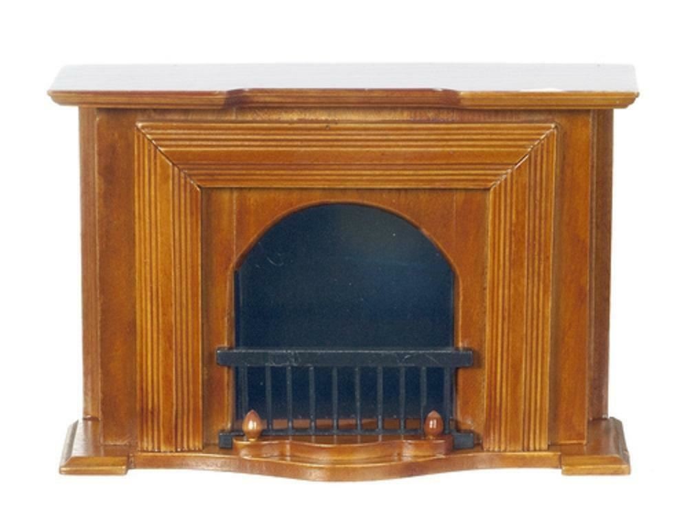 Dolls House Walnut Wooden Georgian Fireplace Miniature Living Room Furniture
