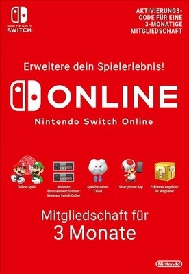 Nintendo Switch Online Mitgliedschaft - 3 Monate Nintendo Switch Download Code