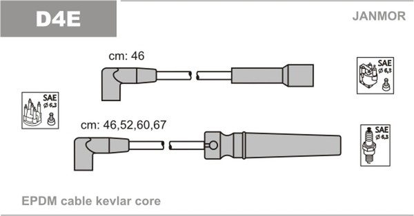 Janmor ZüNdleitungssatz D4E FüR Daewoo Klej Nexia Espero 16V-image