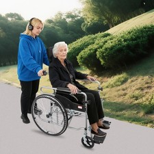 Foldable Wheelchair Folding Commode Chair Reclining Wheelchair For Adults 100kg