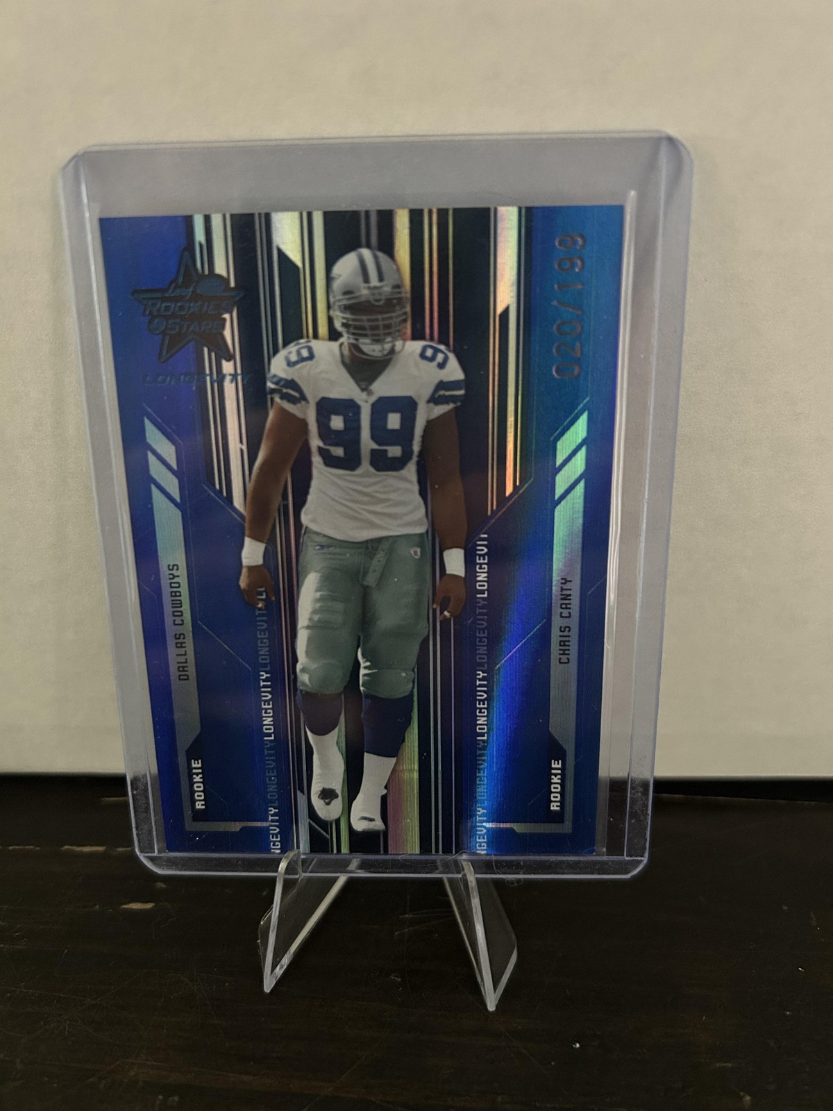 Chris Canty Leaf Rookies & Stars #153 Longevity Sapphire