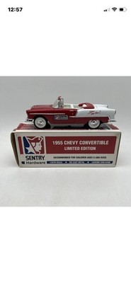 Sentry Hardware 1955 Chevy Red Convertible DieCast Bank 1:25 Scale Liberty  PICS