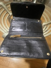 tory burch black quilted shoulder bag gold chain accent snap zipper women