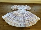 Martha’s Miniatures Girls 7 Lavender Ruffle Lace Full Circle Dress USA Vintage  — photo 1