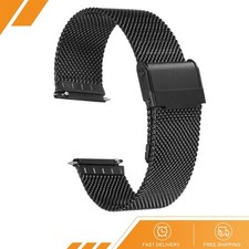 316L Stainless Steel Mesh Watch Band 21mm Quick Release Adjust Strap - Black