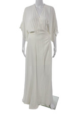 Reformation Women Wrap Maxi Kaftan V Neck White Size S