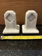 Vtg Ceramic Towel Bar Holders: Gold Speckled Bone New