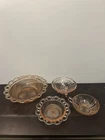 Pink Depression Glass Set Of 4