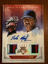Pedro MARTINEZ🔥2015 Panini Diamond Kings HOF Heroes Dual PATCH AUTO #3 7/10💥