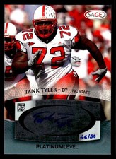 Tank Tyler 2007 SAGE Autographs Platinum #/50 #A56 NC State Wolfpack ESE