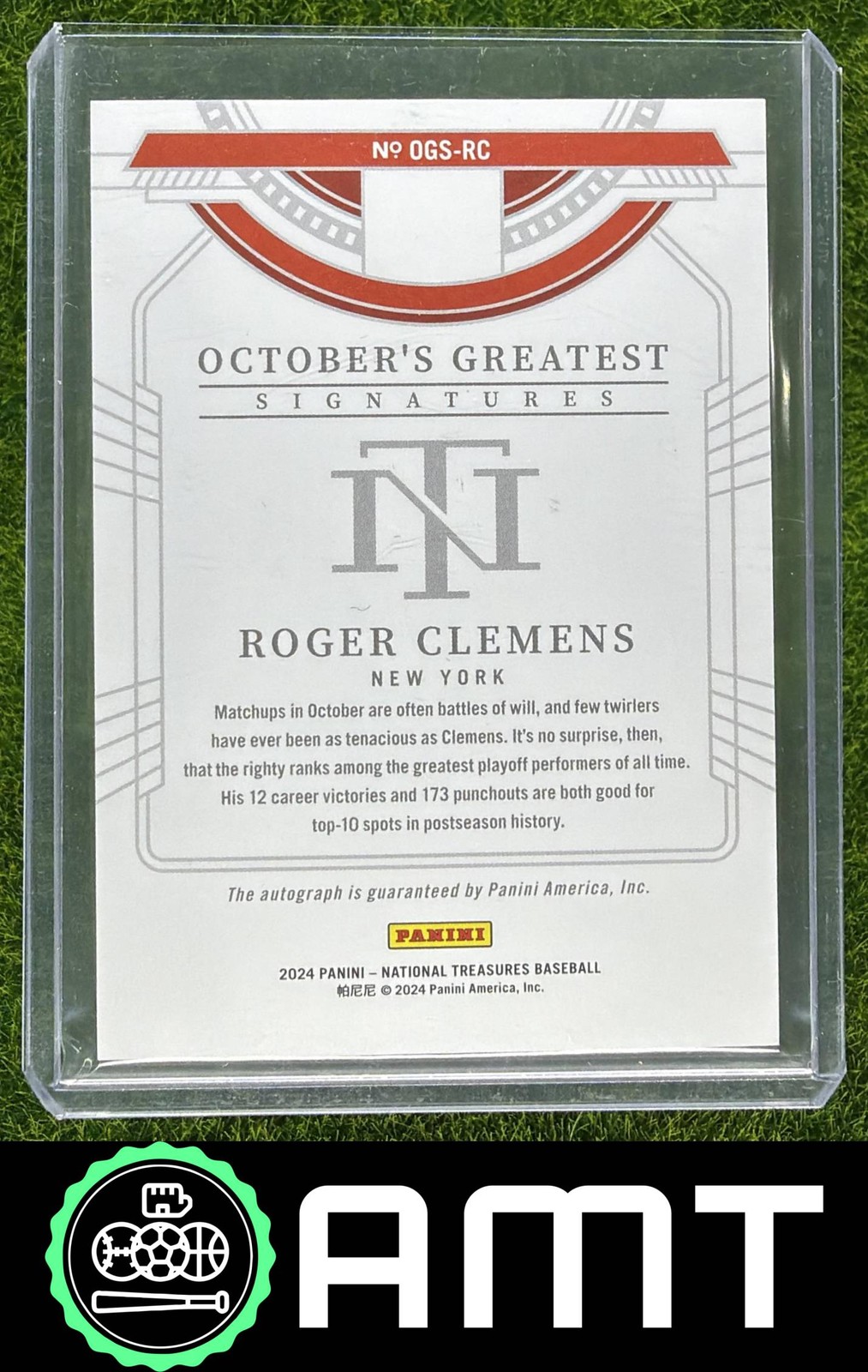 Roger Clemens 2024 Panini National Treasures 27/49 October Greatest Auto Yankees view 2