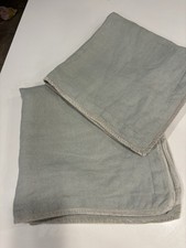 Ralph Lauren Cassie Sonya 100 Linen 2 Euro Shams Velvet Trim Celadon