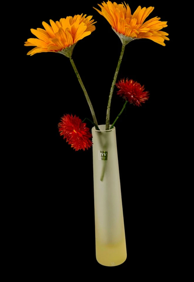 IVV Vase mundgeblasene Stangenvase MADE IN ITALY Glas Vase inkl. 3 Kunstblumen - Bild 4 von 4