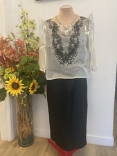 Filipiniana Set Dress Terno Top Asian Large US medium Black Dress Size 6 Mediu