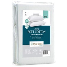 Cotton Pillow Protectors with Zipper - Zip Up Pillowcase Queen Size 20x30 Se...