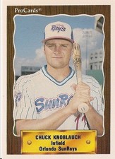 Pro Cards 1990 Chuck Knoblauch Orlando SunRays PRE RC ROOKIE Card. rookie card picture