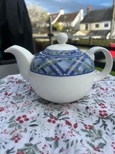 Royal Doulton Everyday Tea Pot Glen Ora Fin China Blue Check Pattern