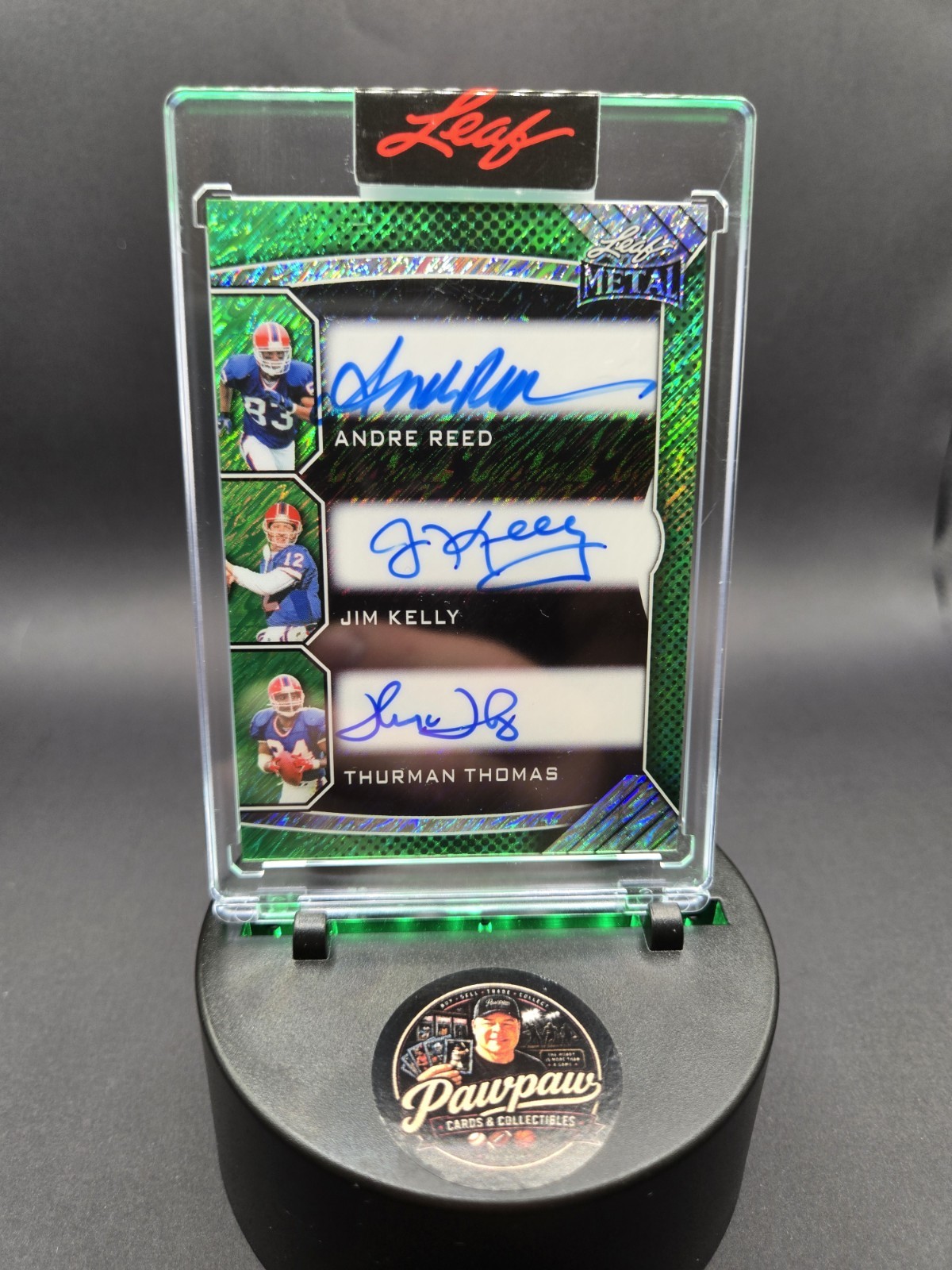 2025 Leaf Metal Andre Reed Jim Kelly Thurman Thomas Triple Auto 3/3 Bills