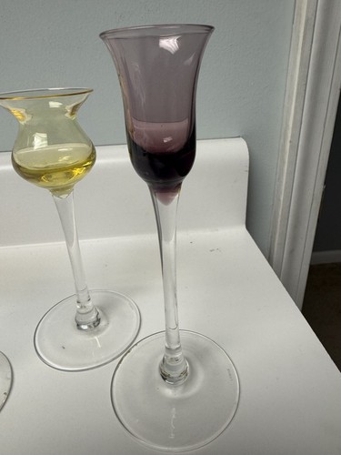 Vintage Lenox Stemmed Color Gems Crystal Cordial Glasses, Set Of 5 - Picture 6 of 7