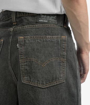 Levis Men's Super Baggy Jeans 32x34 Loose Fit Black Denim 90s Millenium NWT