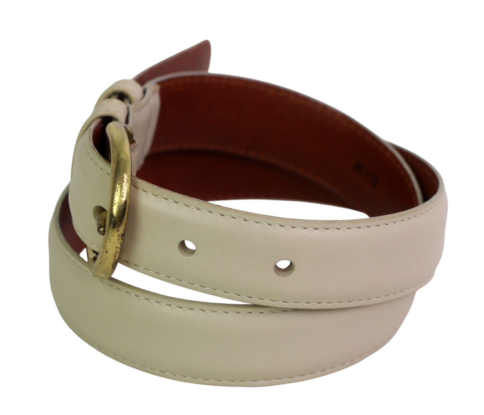 Coach BEIGE BONE REAL LEATHER 1"Wd DRESS CASUAL CLASSIC WOMEN'S BELT Sz M (A91 thumbnail 2