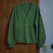 Vintage 1970 Sweater Light Green Acrylic Card...