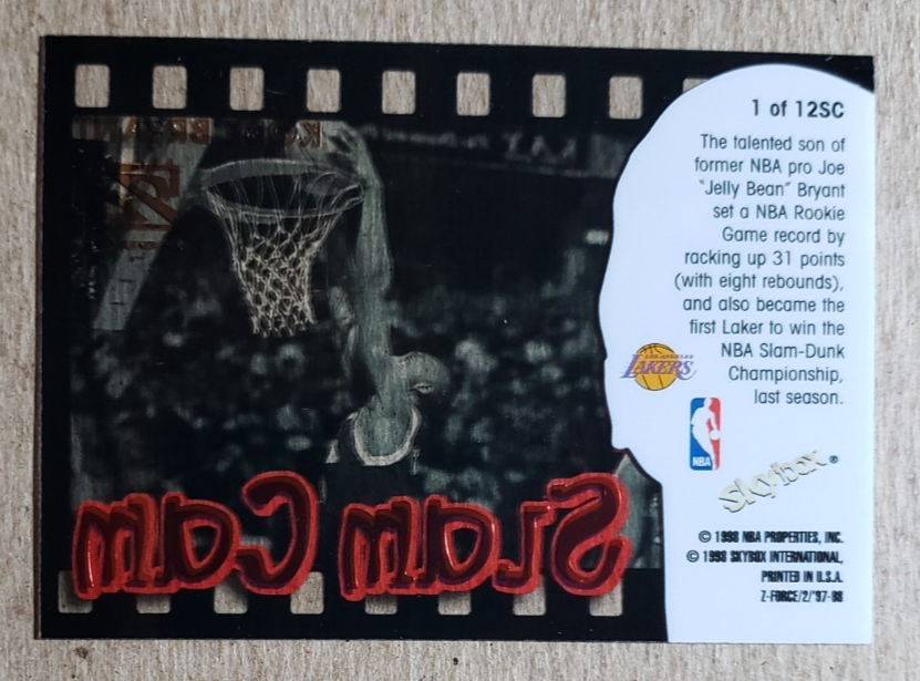 1997-98 Skybox Z-Force Slam Cam Kobe Bryant #1 Los Angeles Lakers