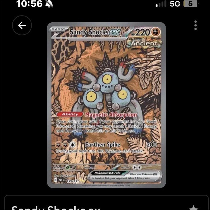 Pokemon Sandy Shocks EX Special Illustration Rare Holo 159/131 Prismatic Evolut…