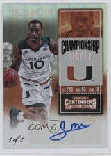 2016 Panini Contenders Draft Picks Championship Ticket 1/1 Sheldon McClellan 5yd
