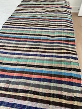 Hand Made Rag Rug (28 x 67) Vintage