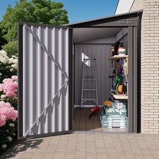4 x 9 FT Outdoor Storage Shed, Metal Garden Shed Tool House Sloping Roof,2 vents