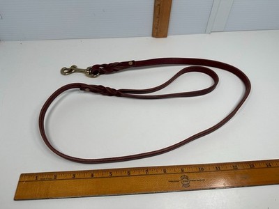 48'' 4Ft Leather Dog Leash Lead Large Dogs Brown Reddish Braided Zoom Room