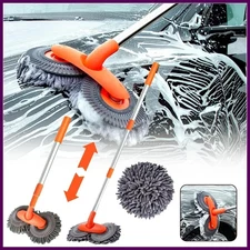Rotating Car Wash Mop Brush Auto Supplies Three-Section Double Head