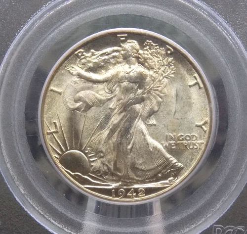 1942 "D" Walking Liberty Half Dollar 50c PCGS MS64 #327 OGH Old Green ECC&C, Inc