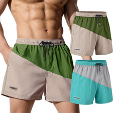 Men'S Swim Shorts Beach Board Shorts Swimwear Swimming Quick Dry Trunks with Poc