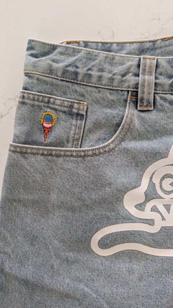 ICECREAM Billionaire Boys Club Running Dog Jeans Blue Wide Fit