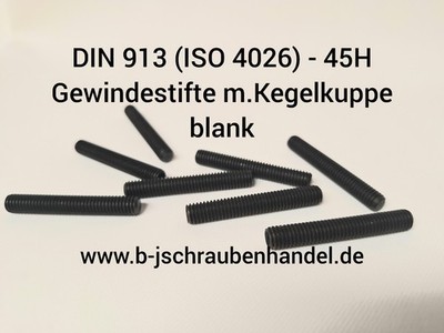DIN 913 (ISO 4026) 45H Gewindestifte mit Innensechskant Stahl blank M8 M10 M12