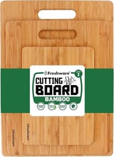 Freshware Bamboo Cutting Board Set of 3, Wooden Cutting Boards for Kitchen