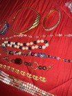 Vintage Costume Jewelry Lot Necklaces Bracelets Earrings Rhinestone Beaded Mixed — photo 9
