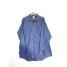 Brooks Brothers Shirt XL 17 35 Blue Solid Traditional Non Iron Dress Button Up