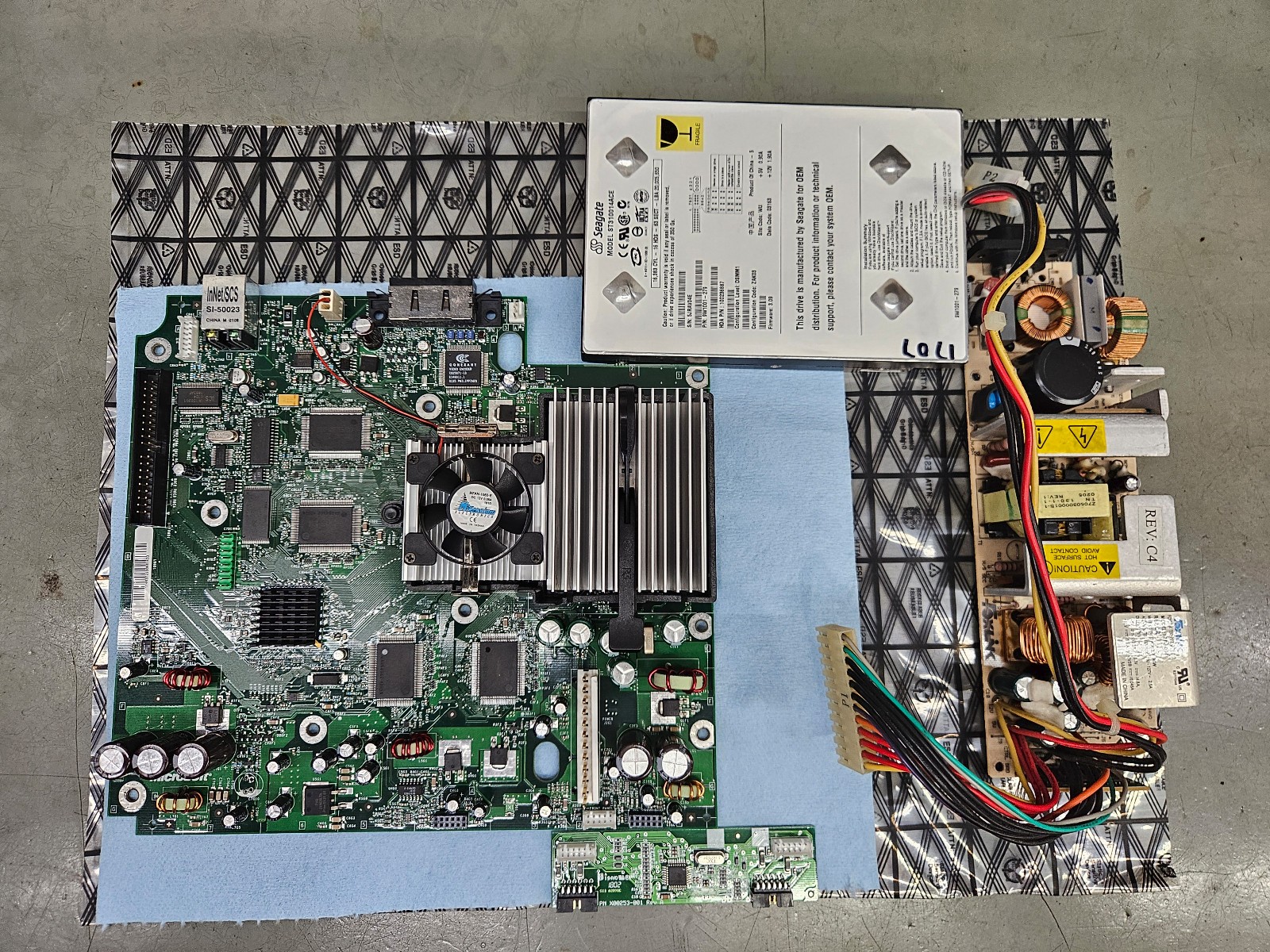Original XBOX 128 RAM Motherboard OG v1.0 with Power Supply 128MB