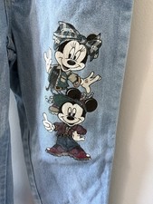 Mickey Unlimited Disney Mickey Minnie Light Wash Vintage Denim Jeans 14