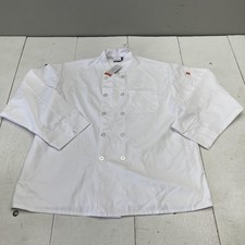 HappyChef Chef Coat Jacket Mens 2XL White Long Sleeve Double Breasted Kitchen