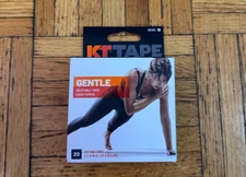KT Tape Gentle Cotton Elastic Kinesiology Athletic Tape 10” Strips, 20 Count