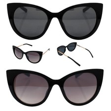 Damen Sonnenbrille Katzenaugen Große Luxus Mode Brille Schwarz Lila LX10 Luxxada