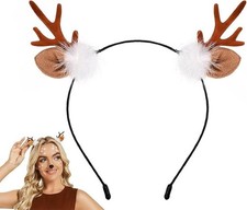 Reindeer Antlers Deer Ears Headband for Women Halloween Deer Antler Costume Cute