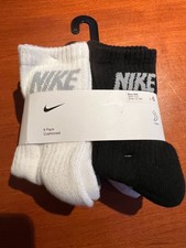 Nike 6 pack cushioned, crew socks Boys XS sock size 4-5, Shoe size 7-10C