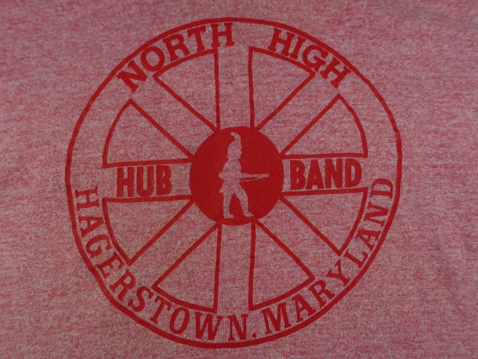 Camisa De Colección North Hagerstown Banda Alta Juvenil Mediana Roja Timbre Hecha en EE. UU. Años 80 Foto 2 de 4